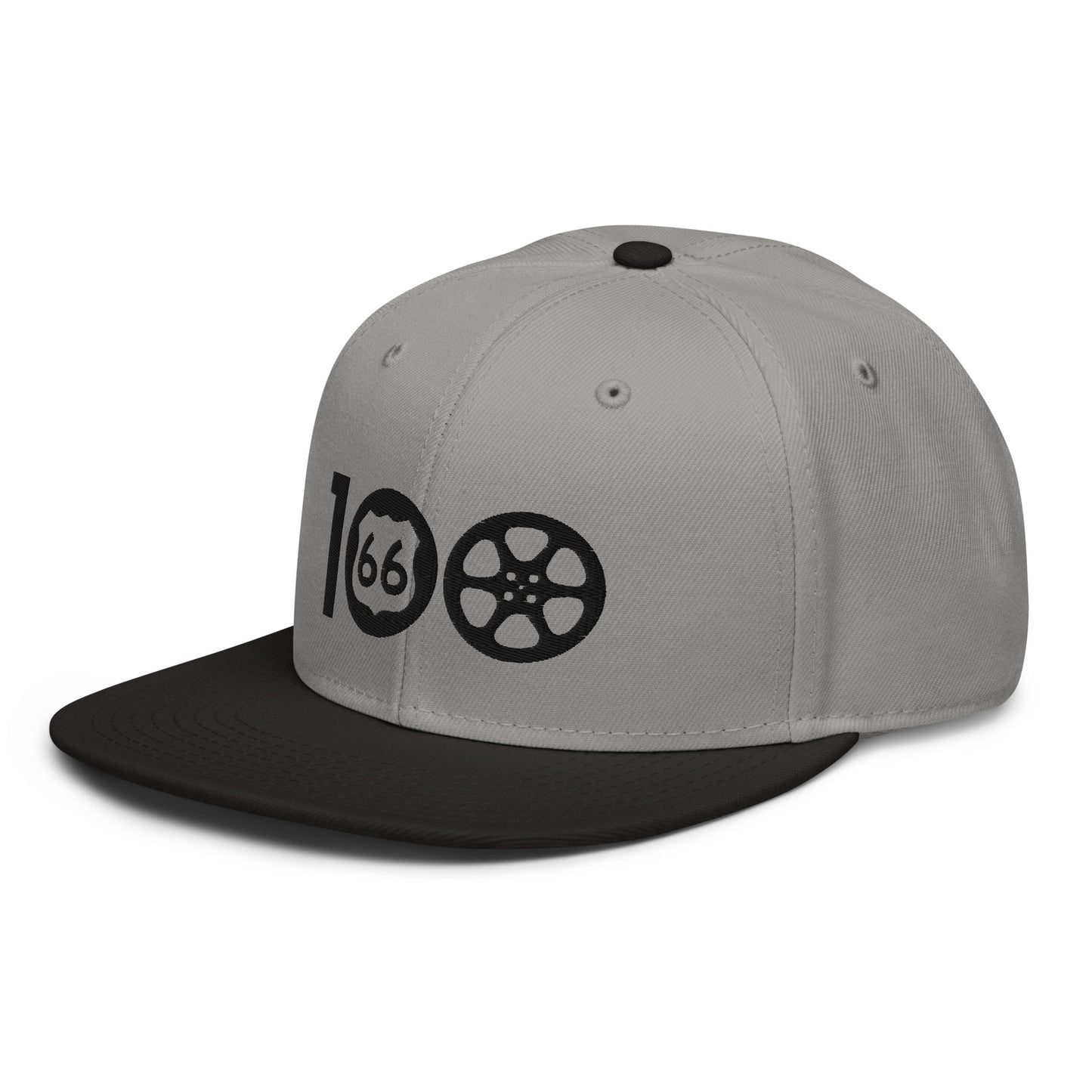 Route 66 Film Crew Hat - MInimalist Black logo on Silver Hat