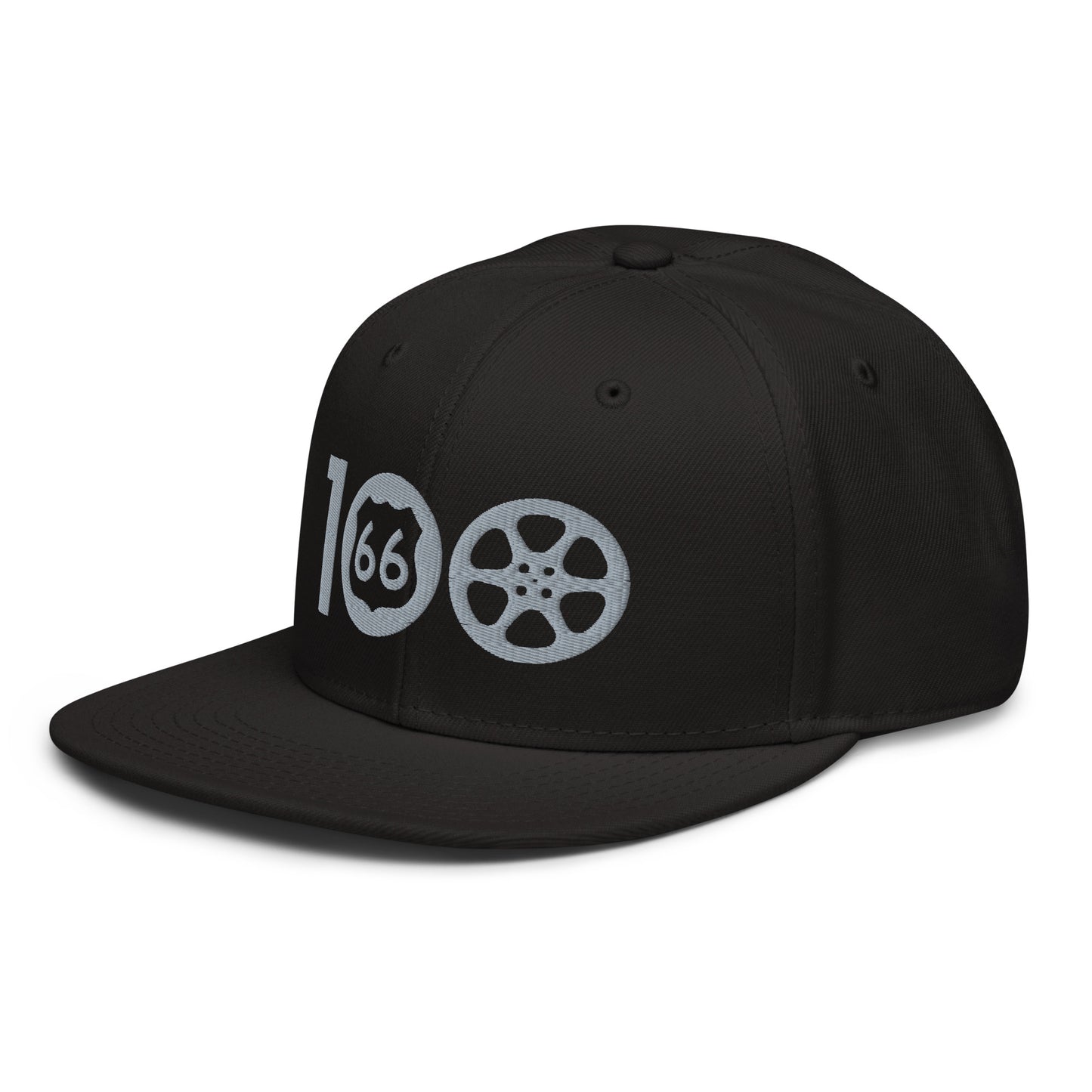 Route 66 Film Crew Hat - Minimalist Silver on Black